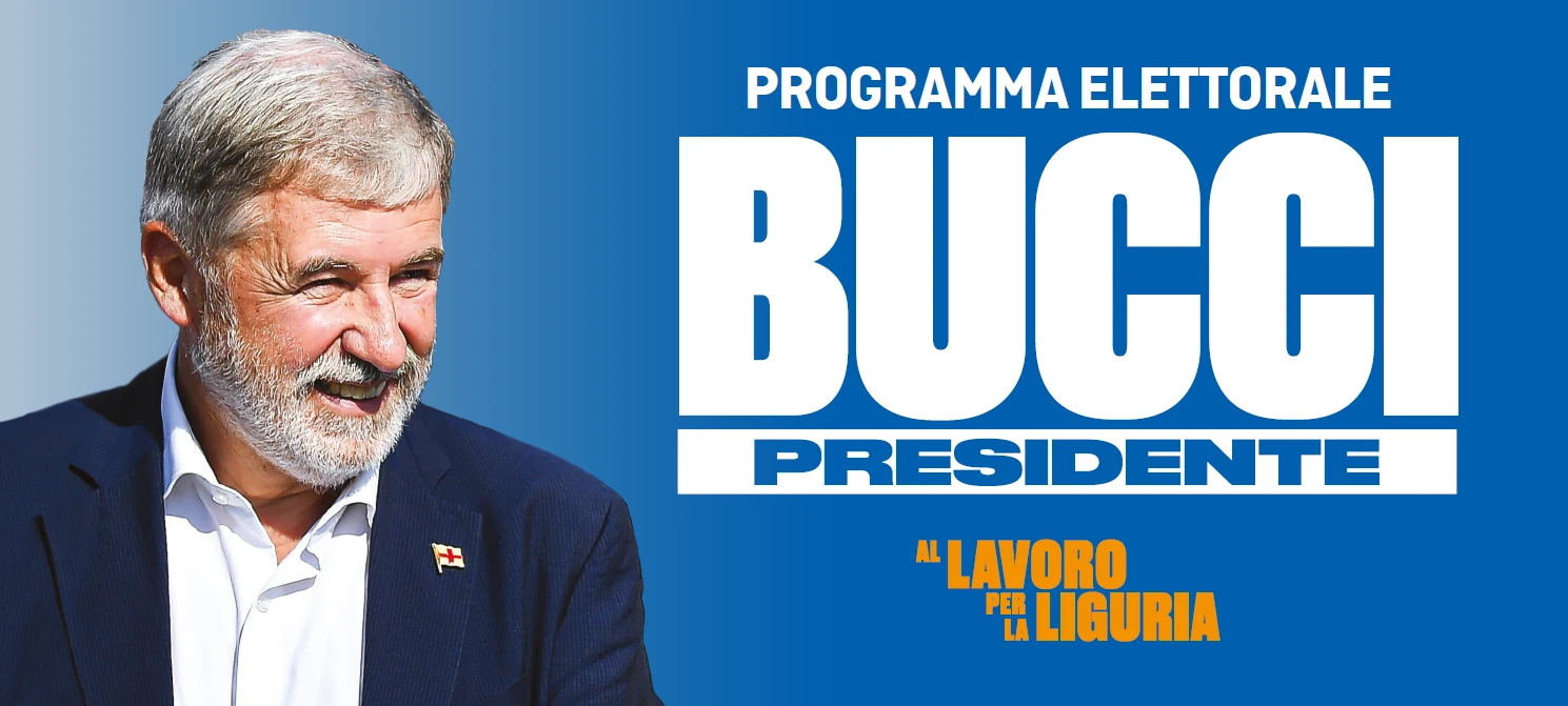 Elezioni regionali Liguria 2024: programma elettorale Bucci presidente